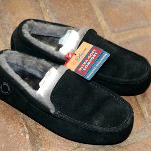 Men's Dluxe by Dearfoams Melbourne Genuine Shearling Moccasin Slipper